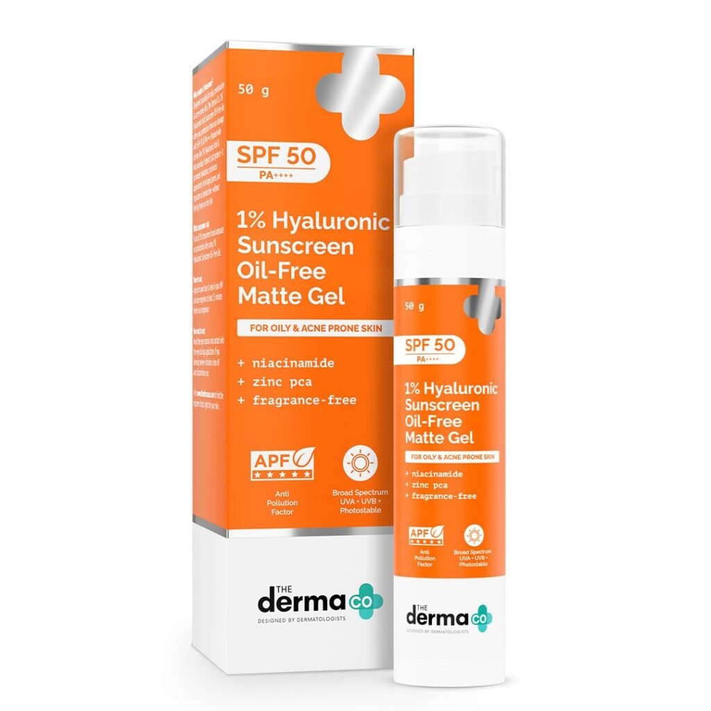 The Derma Co 1% Hyaluronic Sunscreen Aqua Gel SPF 50 PA++++